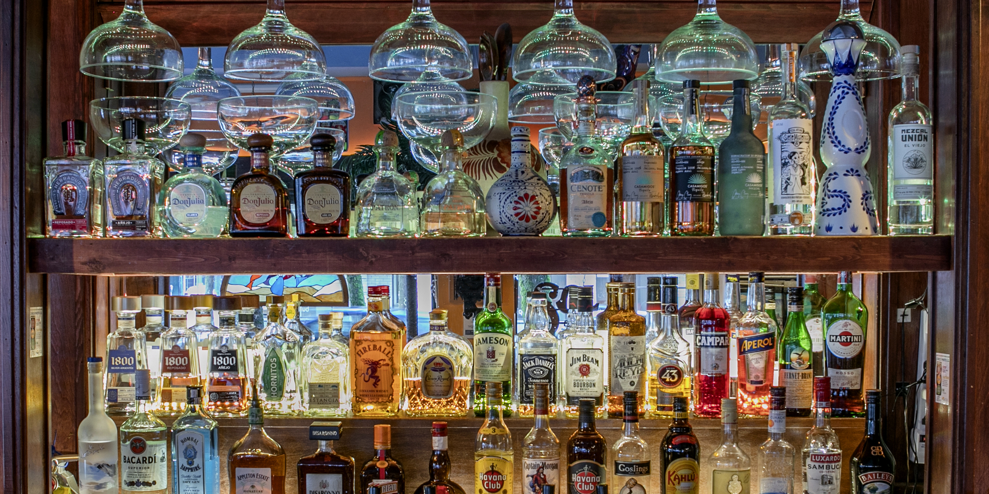 View of some bottles at the bar